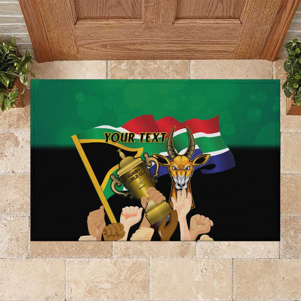 Personalised South Africa Special Holiday Rubber Doormat Springboks Champions Celebration Rugby Is My Soul