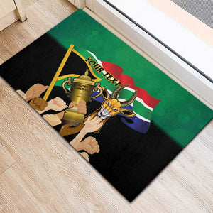 Personalised South Africa Special Holiday Rubber Doormat Springboks Champions Celebration Rugby Is My Soul