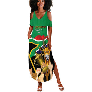 Personalised South Africa Special Holiday Summer Maxi Dress Springboks Champions Celebration Rugby Is My Soul