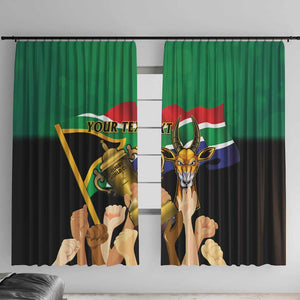 Personalised South Africa Special Holiday Window Curtain Springboks Champions Celebration Rugby Is My Soul