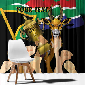 Personalised South Africa Special Holiday Window Curtain Springboks Champions Celebration Rugby Is My Soul