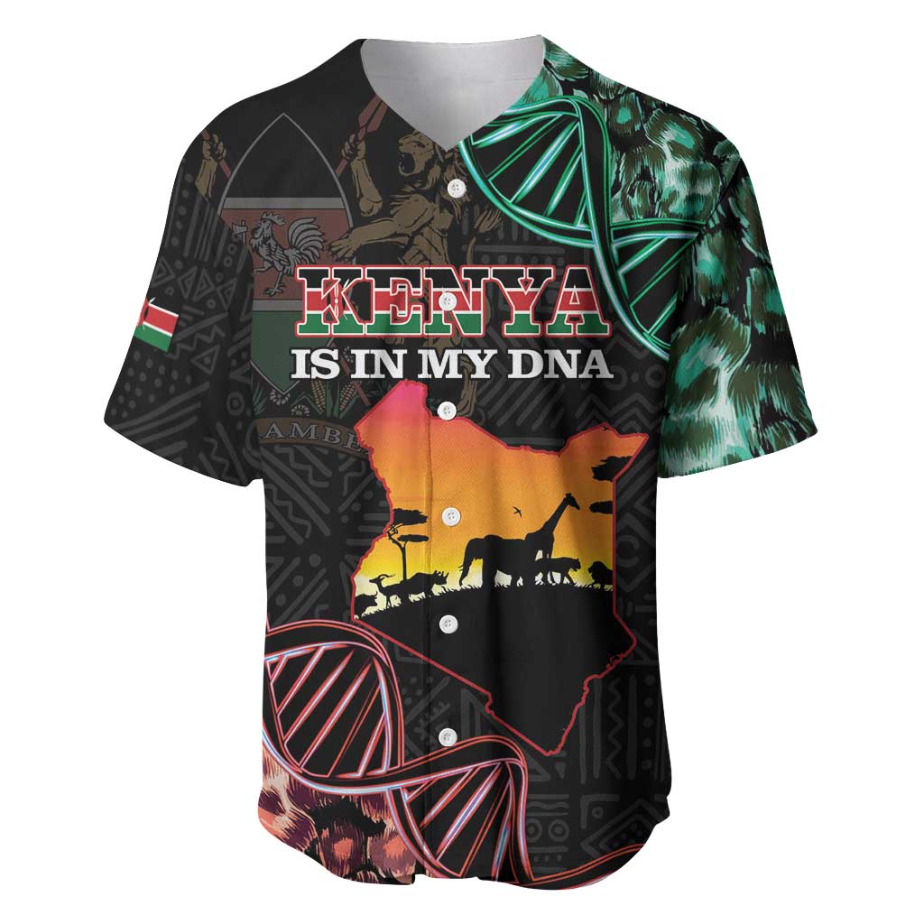 Afro Kenya Baseball Jersey Kenyan Is In My DNA - Jamhuri Day