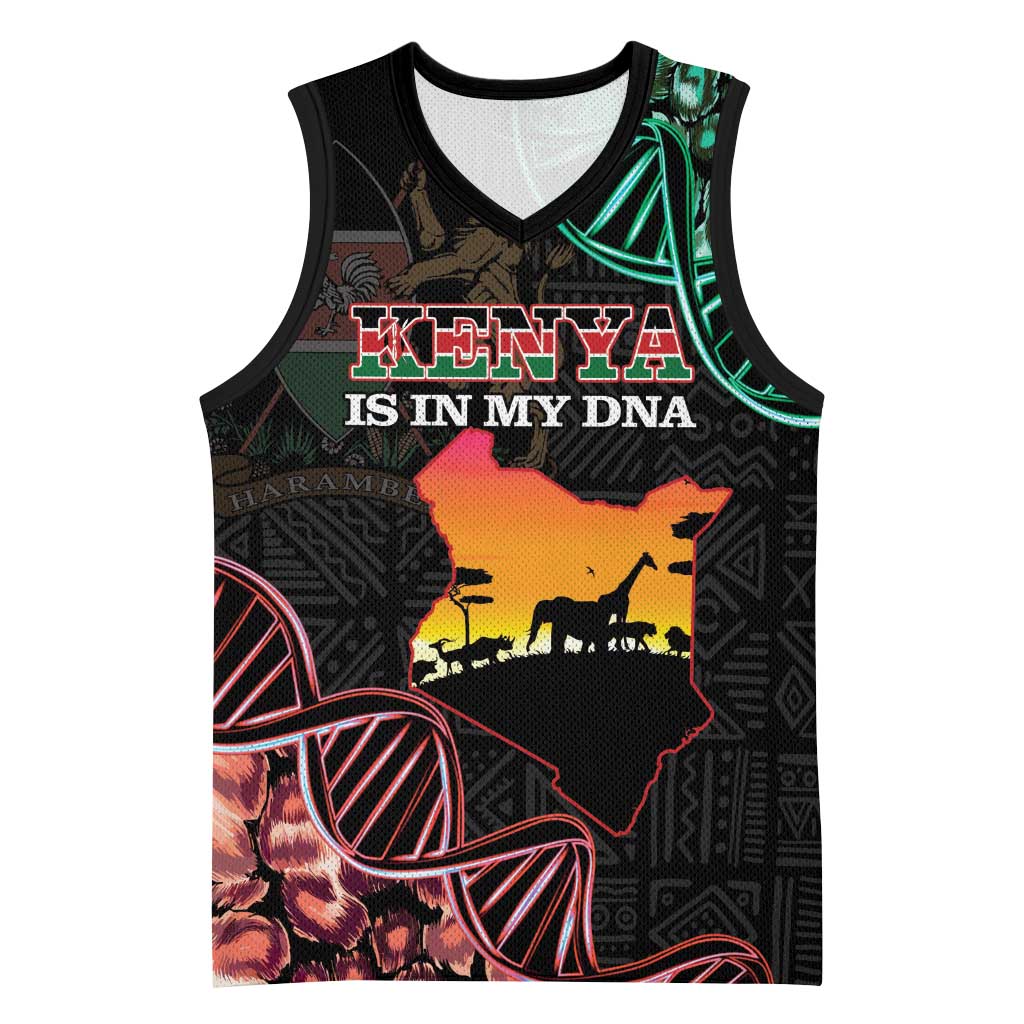 Afro Kenya Basketball Jersey Kenyan Is In My DNA - Jamhuri Day LT14