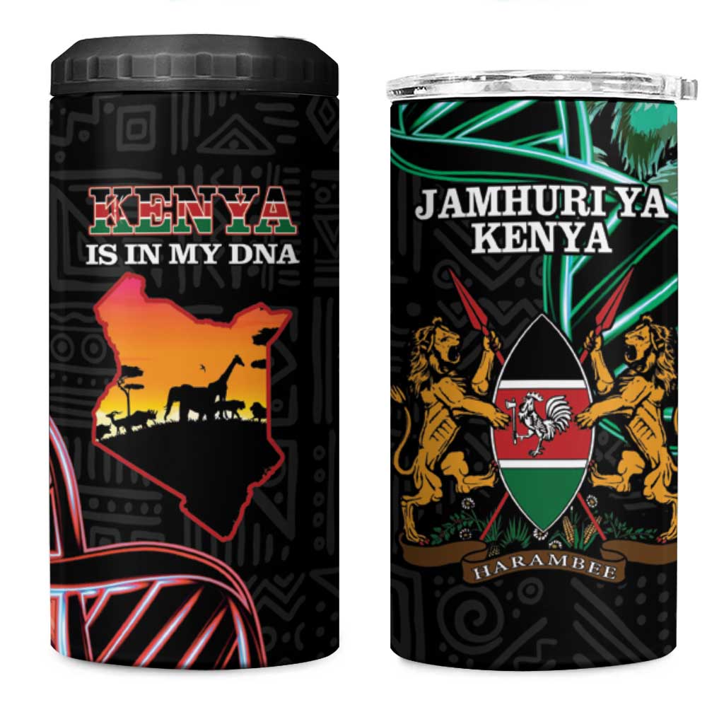 Afro Kenya 4 in 1 Can Cooler Tumbler Kenyan Is In My DNA - Jamhuri Day