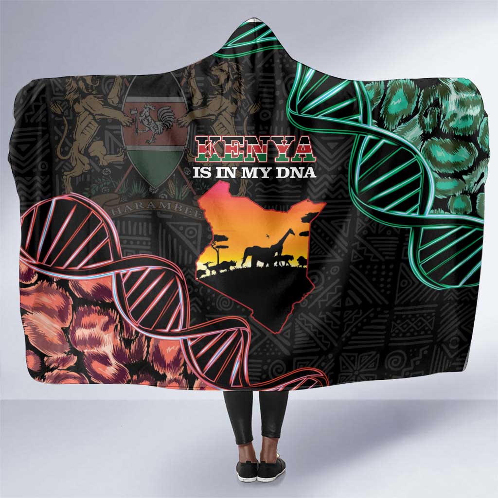 Afro Kenya Hooded Blanket Kenyan Is In My DNA - Jamhuri Day