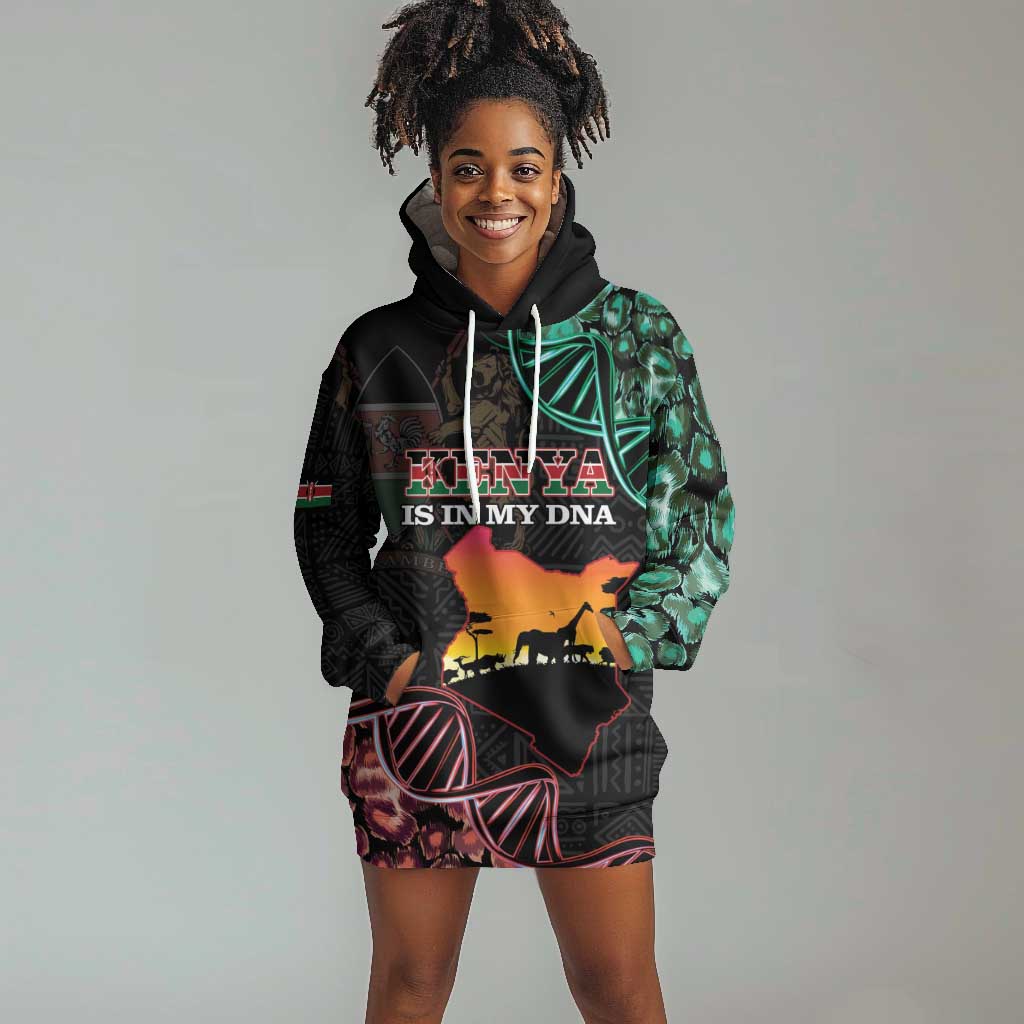 Afro Kenya Hoodie Dress Kenyan Is In My DNA - Jamhuri Day