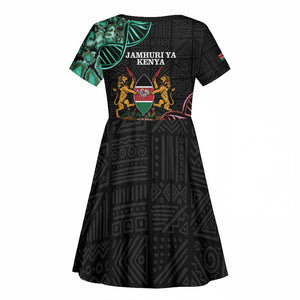 Afro Kenya Kid Short Sleeve Dress Kenyan Is In My DNA - Jamhuri Day