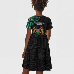 Afro Kenya Kid Short Sleeve Dress Kenyan Is In My DNA - Jamhuri Day