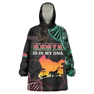 Afro Kenya Kid Wearable Blanket Hoodie Kenyan Is In My DNA - Jamhuri Day