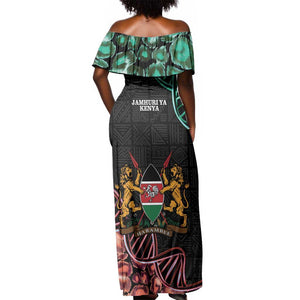 Afro Kenya Off Shoulder Maxi Dress Kenyan Is In My DNA - Jamhuri Day