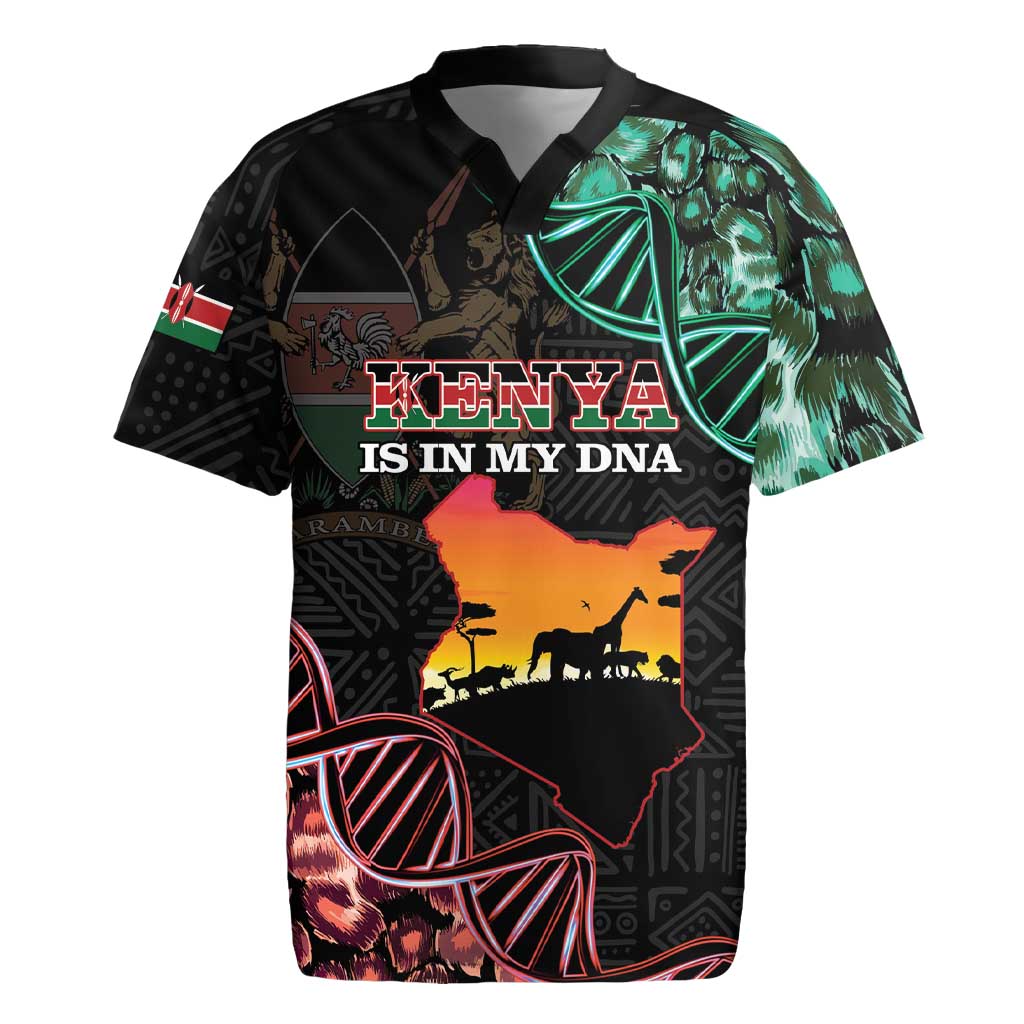 Afro Kenya Rugby Jersey Kenyan Is In My DNA - Jamhuri Day