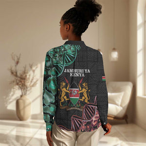 Afro Kenya Women Casual Shirt Kenyan Is In My DNA - Jamhuri Day