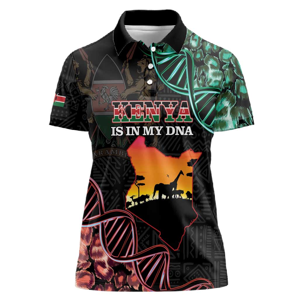 Afro Kenya Women Polo Shirt Kenyan Is In My DNA - Jamhuri Day