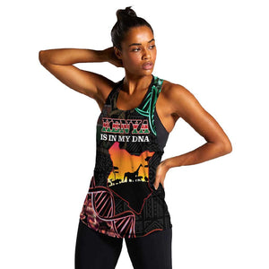 Afro Kenya Women Racerback Tank Kenyan Is In My DNA - Jamhuri Day