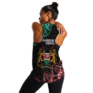 Afro Kenya Women Racerback Tank Kenyan Is In My DNA - Jamhuri Day