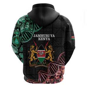 Afro Kenya Zip Hoodie Kenyan Is In My DNA - Jamhuri Day