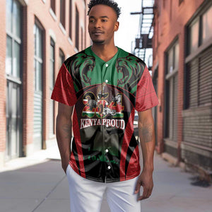 Proud Kenya 254 Baseball Jersey Safari Animals - African Pattern