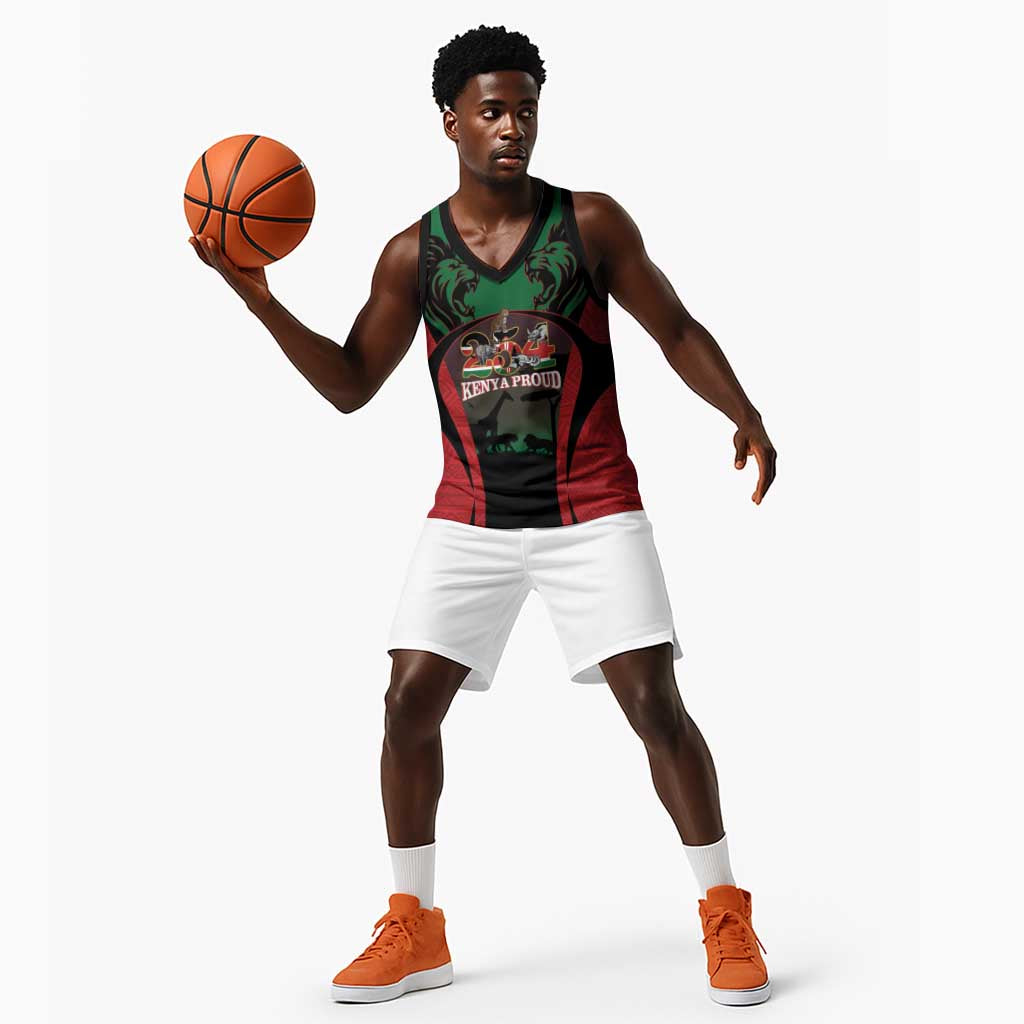 Proud Kenya 254 Basketball Jersey Safari Animals - African Pattern LT14