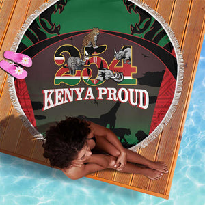 Proud Kenya 254 Beach Blanket Safari Animals - African Pattern