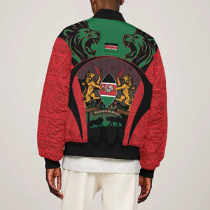 Proud Kenya 254 Bomber Jacket Safari Animals - African Pattern