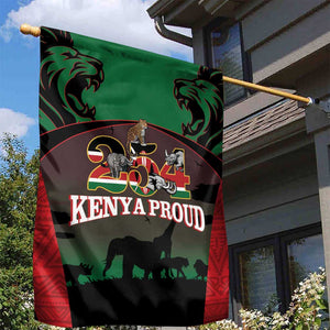 Proud Kenya 254 Garden Flag Safari Animals - African Pattern