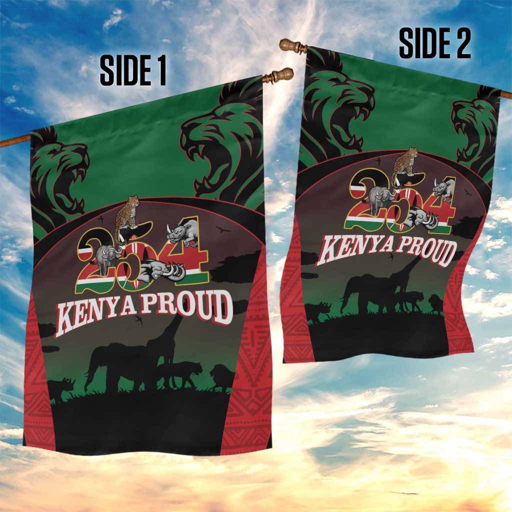 Proud Kenya 254 Garden Flag Safari Animals - African Pattern