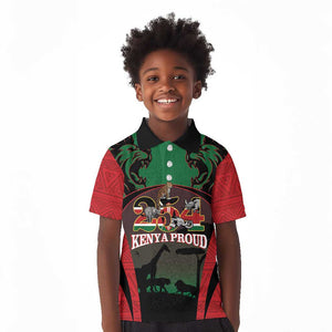 Proud Kenya 254 Kid Polo Shirt Safari Animals - African Pattern