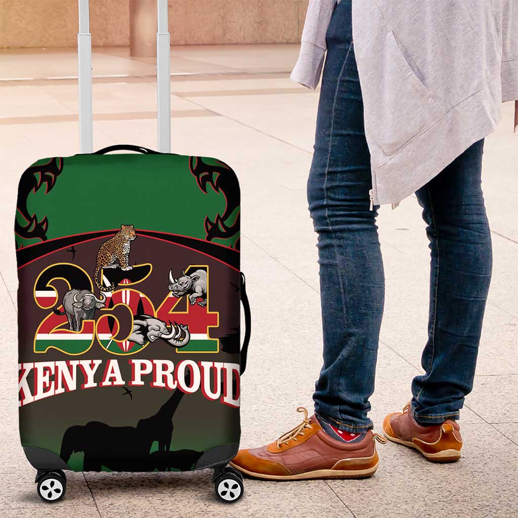 Proud Kenya 254 Luggage Cover Safari Animals - African Pattern