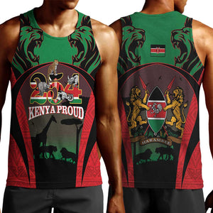 Proud Kenya 254 Men Tank Top Safari Animals - African Pattern