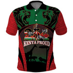 Proud Kenya 254 Polo Shirt Safari Animals - African Pattern