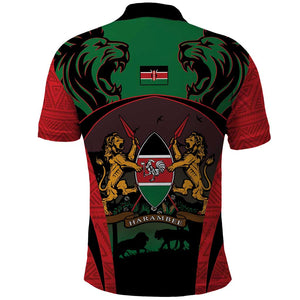 Proud Kenya 254 Polo Shirt Safari Animals - African Pattern