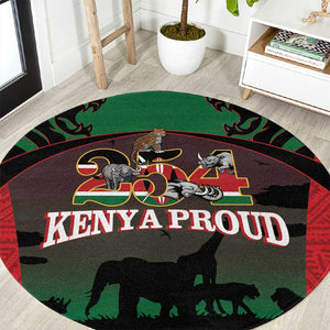 Proud Kenya 254 Round Carpet Safari Animals - African Pattern