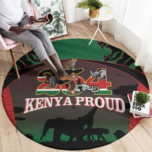 Proud Kenya 254 Round Carpet Safari Animals - African Pattern