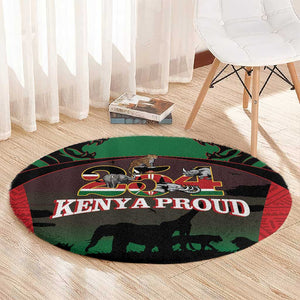 Proud Kenya 254 Round Carpet Safari Animals - African Pattern