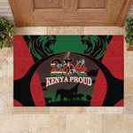 Proud Kenya 254 Rubber Doormat Safari Animals - African Pattern