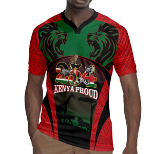 Proud Kenya 254 Rugby Jersey Safari Animals - African Pattern