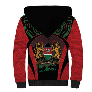 Proud Kenya 254 Sherpa Hoodie Safari Animals - African Pattern