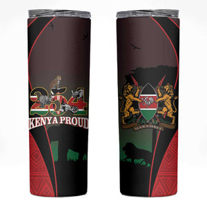 Proud Kenya 254 Skinny Tumbler Safari Animals - African Pattern