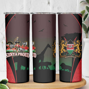 Proud Kenya 254 Skinny Tumbler Safari Animals - African Pattern