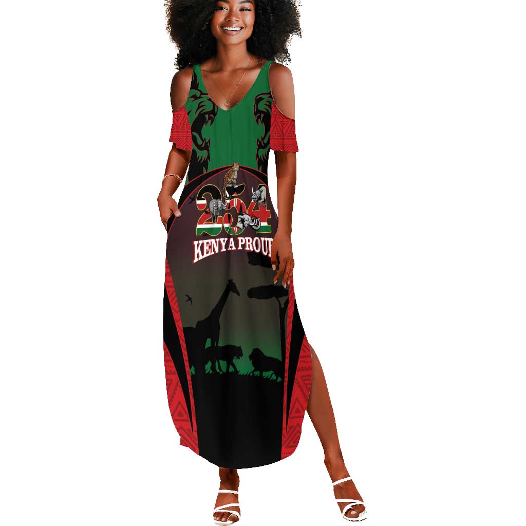 Proud Kenya 254 Summer Maxi Dress Safari Animals - African Pattern