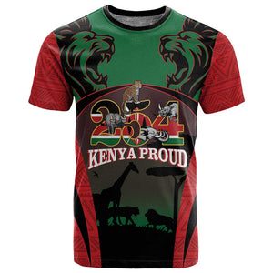 Proud Kenya 254 T shirt Safari Animals - African Pattern