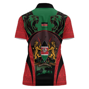 Proud Kenya 254 Women Polo Shirt Safari Animals - African Pattern