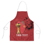 Morocco Football Custom Apron Atlas Lions Champions African Red Islamic Pattern