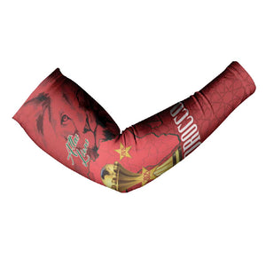 Morocco Football Custom Arm Sleeves Atlas Lions Champions African Red Islamic Pattern