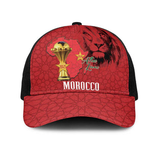 Morocco Football Baseball Net Cap Atlas Lions Champions African Red Islamic Pattern