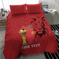 Morocco Football Custom Bedding Set Atlas Lions Champions African Red Islamic Pattern