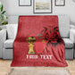 Morocco Football Custom Blanket Atlas Lions Champions African Red Islamic Pattern