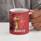 Morocco Football Custom Ceramic Mug Atlas Lions Champions African Red Islamic Pattern