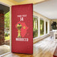 Morocco Football Custom Door Cover Atlas Lions Champions African Red Islamic Pattern
