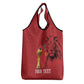 Morocco Football Custom Grocery Bag Atlas Lions Champions African Red Islamic Pattern